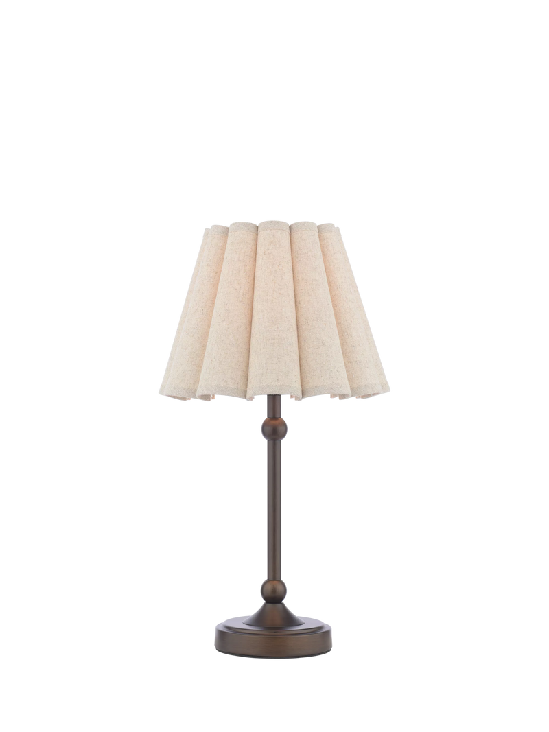 Laura Ashley Holwell table lamp in antique bronze, imported from the UK