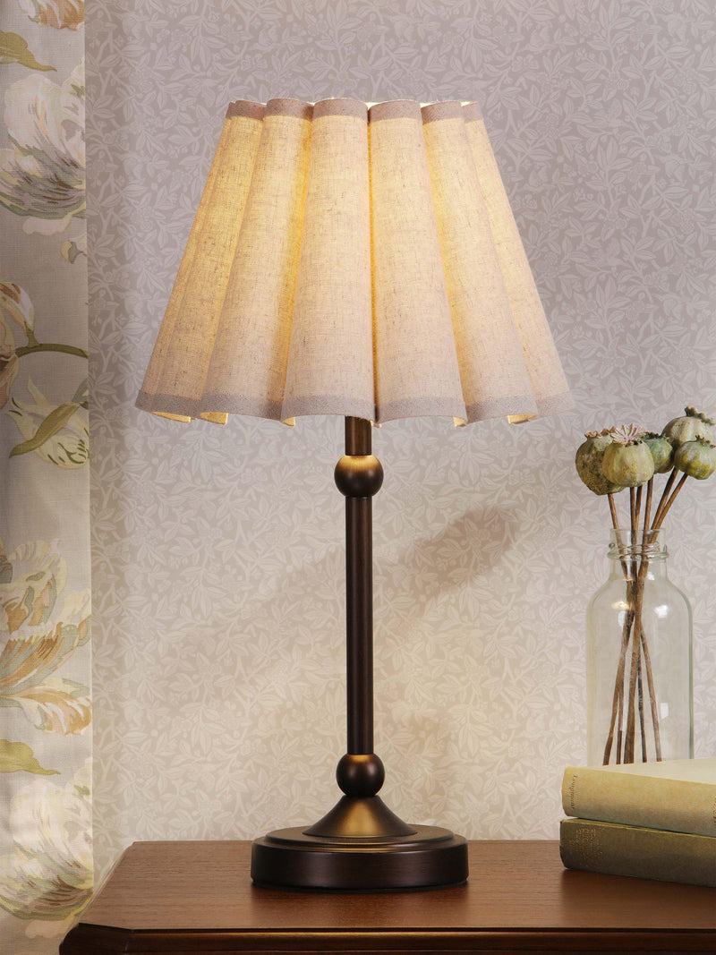 Laura Ashley Holwell table lamp in antique bronze, imported from the UK