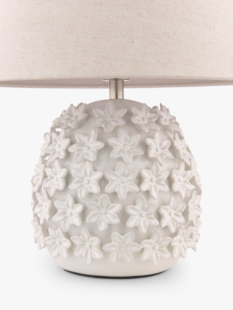 Laura Ashley floral ceramic table lamp off white - British product