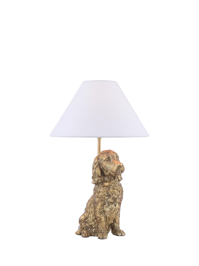 Laura Ashley gold cocker spaniel table lamp, imported from the UK
