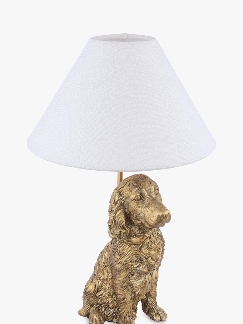Laura Ashley gold cocker spaniel table lamp, imported from the UK