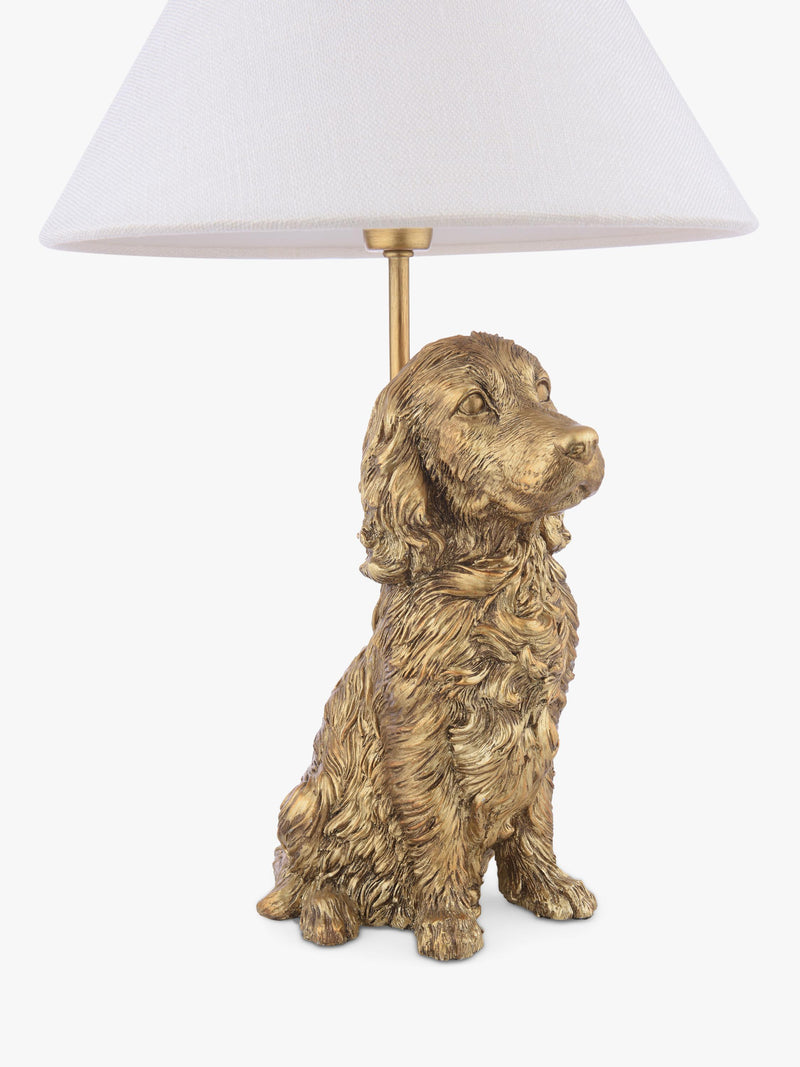 Laura Ashley gold cocker spaniel table lamp, imported from the UK