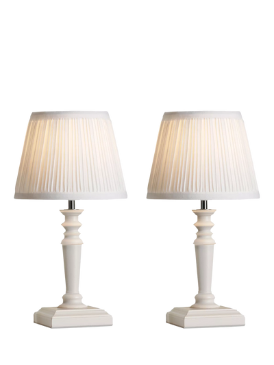 John Lewis Laura Ashley Tate Table Lamp Set of 2 Off White- Buy online at McGrocer