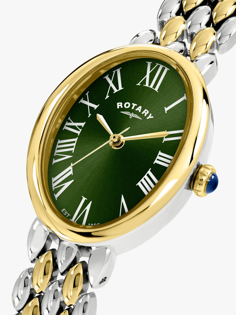 Rotary Heritage Astoria bracelet watch green dial gold tone, UK version