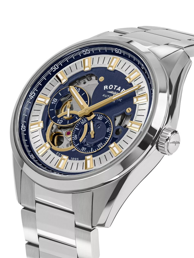 Rotary Seamatic Eclipse automatic watch blue dial, imported from the UK