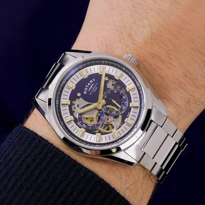 Rotary Seamatic Eclipse automatic watch blue dial, imported from the UK