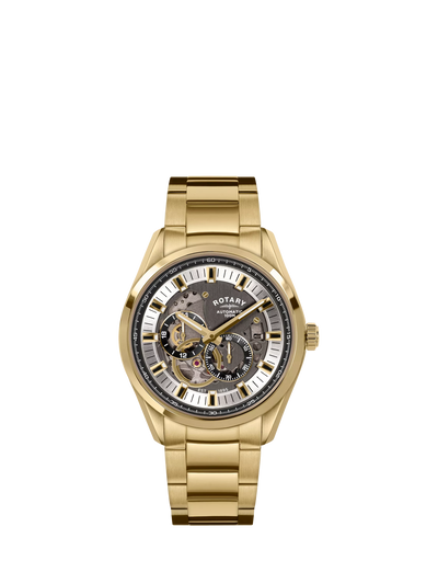 John Lewis Rotary Seamatic Eclipse Gold Men's Automatic Watch- Buy online at McGrocer