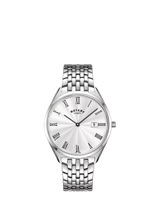 John Lewis Rotary Men's Ultra Slim Bracelet Strap Watch, Silver- Buy online at McGrocer