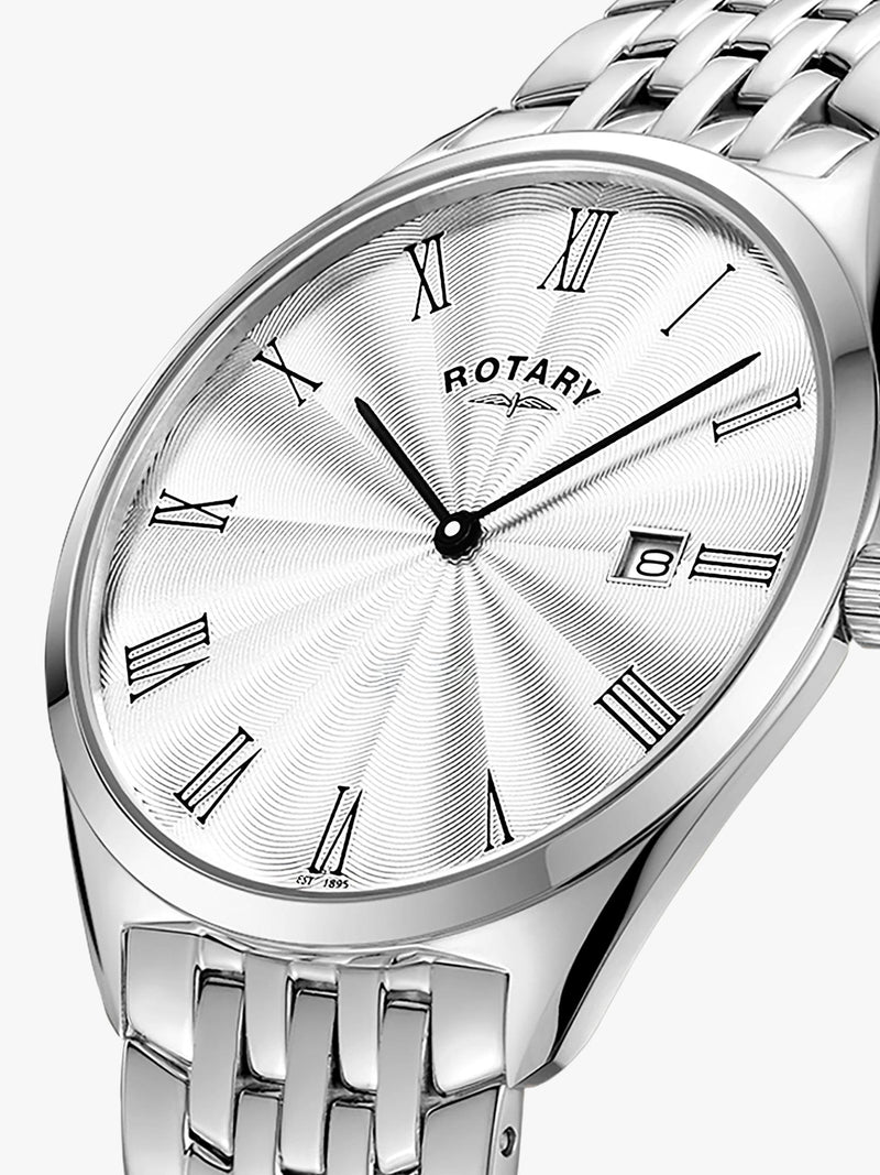 Rotary ultra slim silver watch 38mm, imported from the UK