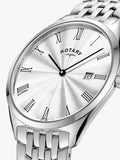 Rotary ultra slim silver watch 38mm, imported from the UK