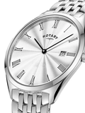 Rotary ultra slim silver watch 38mm, imported from the UK