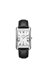 John Lewis Rotary Men's Heritage Astoria Leather Strap Watch, Black- Buy online at McGrocer
