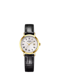 Rotary Heritage women's watch gold PVD case black strap (British brand)