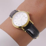Rotary Heritage women's watch gold PVD case black strap (British brand)