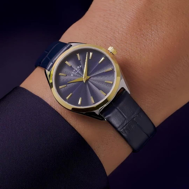 Rotary Ultra Slim women's watch blue dial 27mm (British brand)