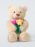 John Lewis bear soft toy with tulip flowers, imported from the UK