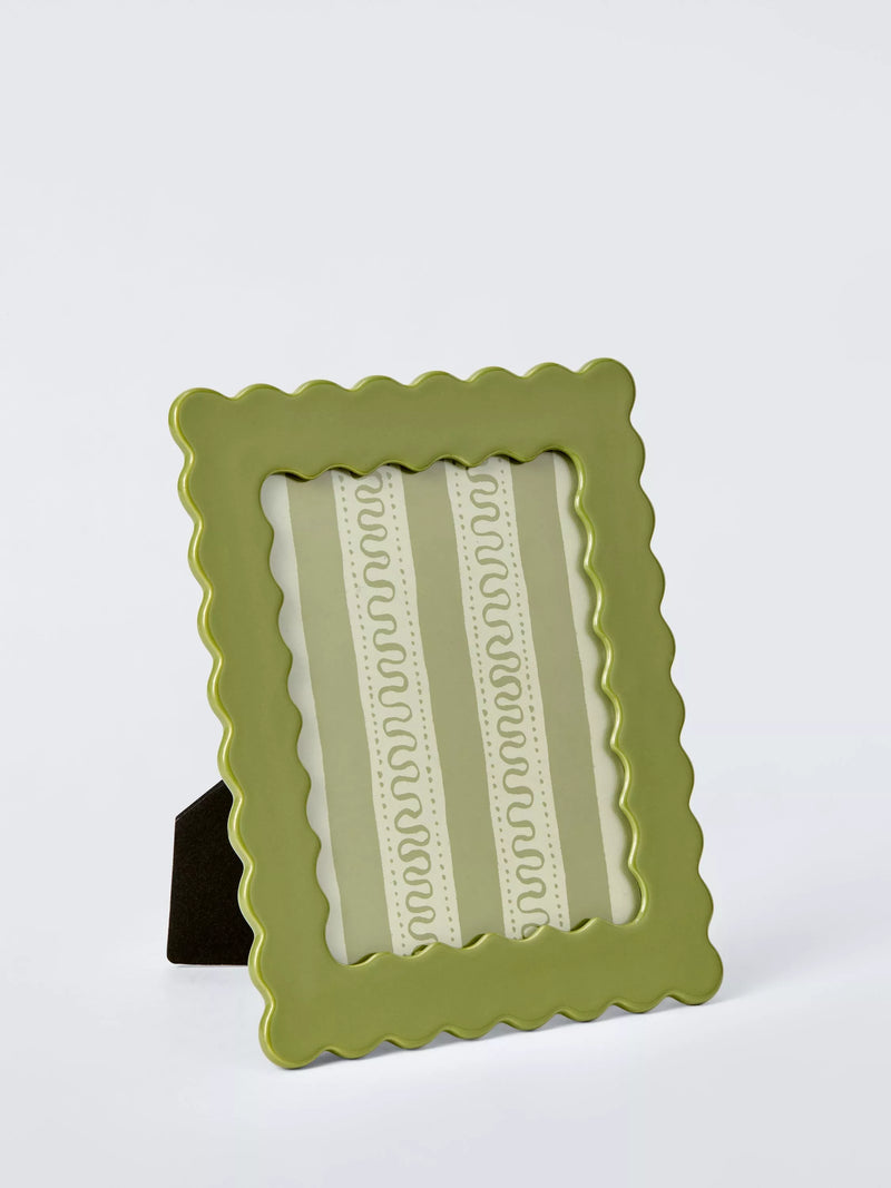 John Lewis Archive Wave photo frame in green stoneware - British brand