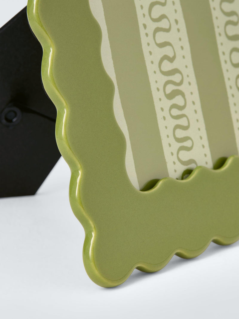 John Lewis Archive Wave photo frame in green stoneware - British brand