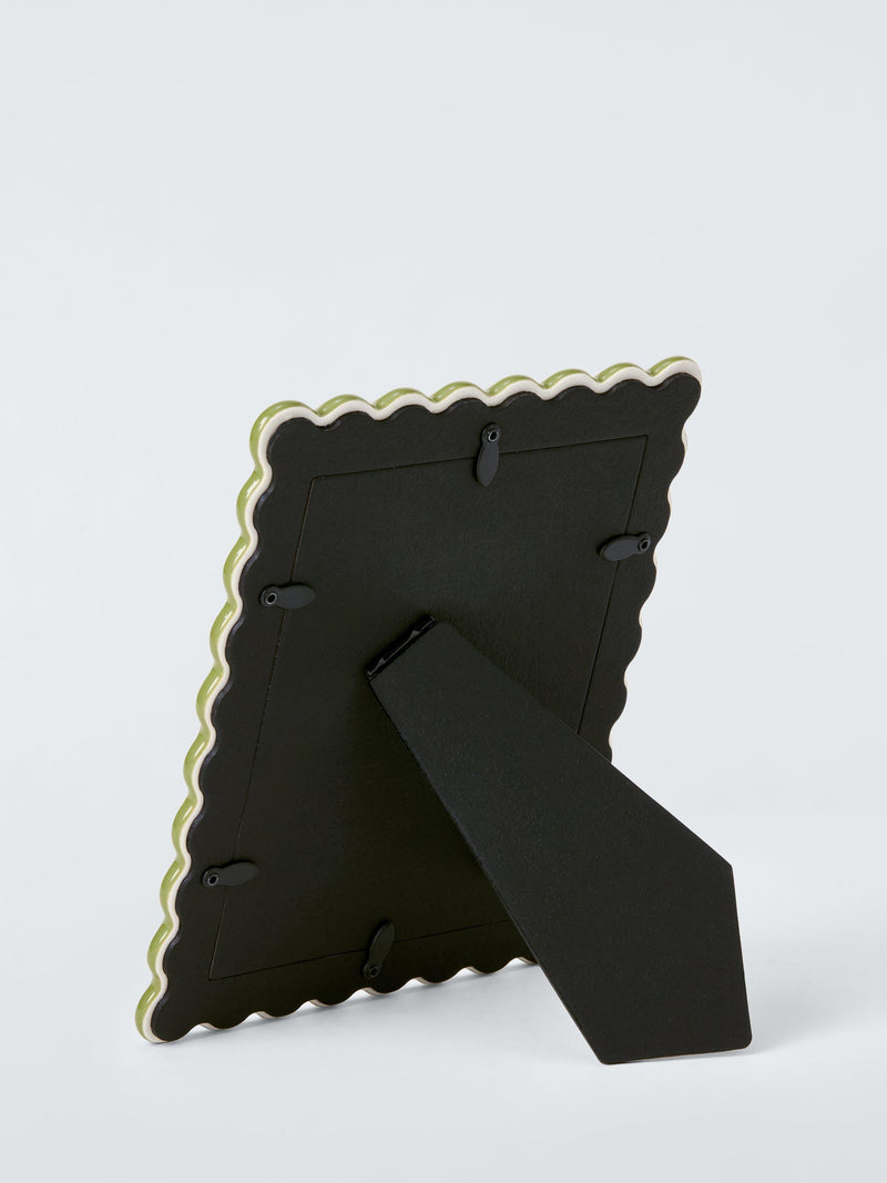 John Lewis Archive Wave photo frame in green stoneware - British brand