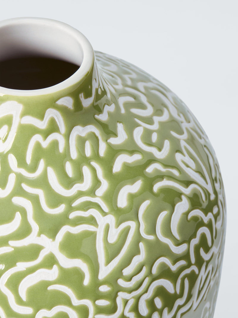 John Lewis Archive stoneware vase green - British product