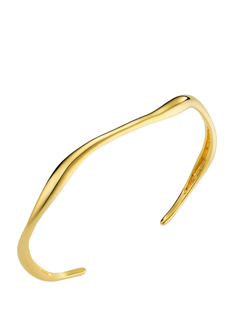 Orelia open wave bangle in gold - British product