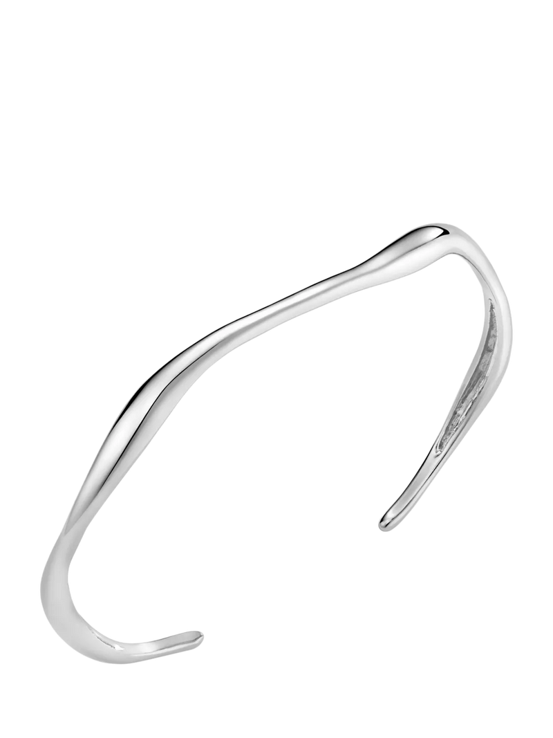 Orelia open wave bangle in silver with recycled brass, UK version