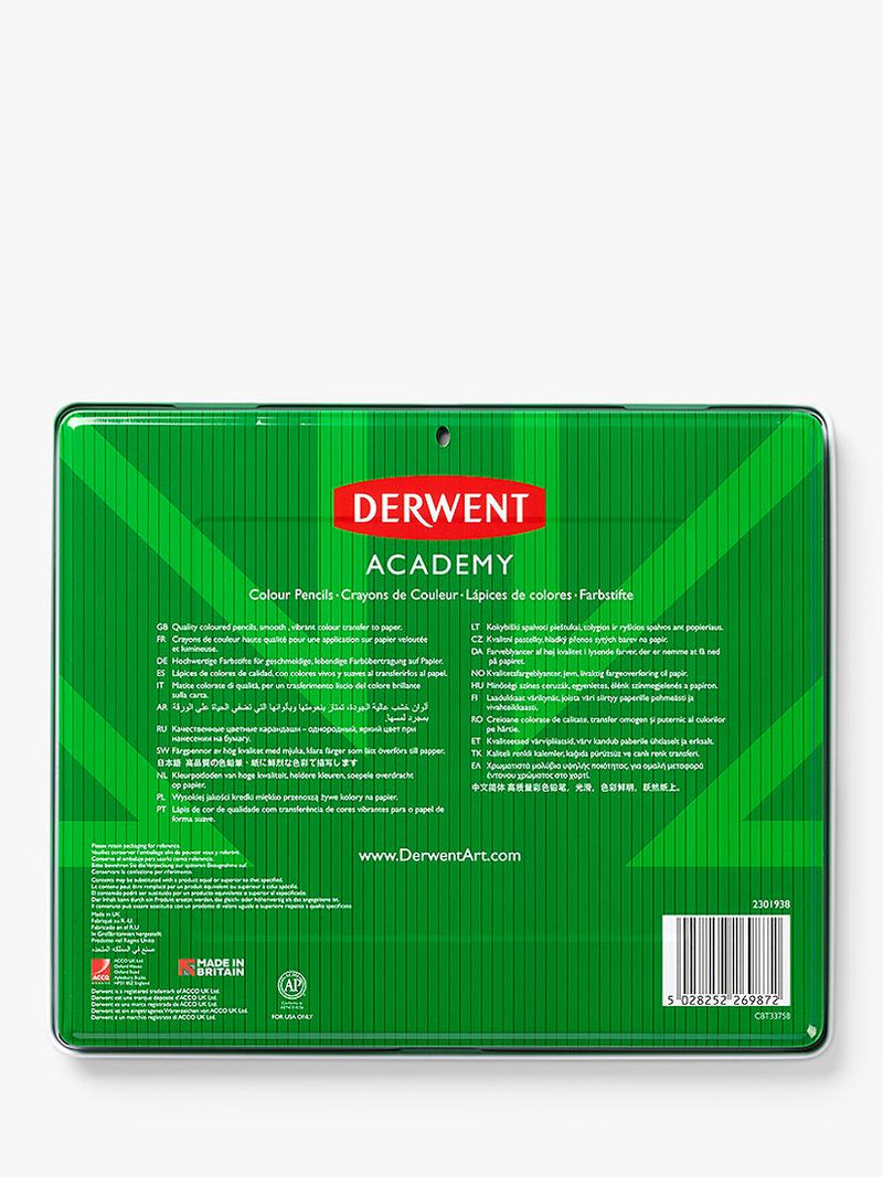 Derwent Academy colour pencils tin of 24, imported from the UK