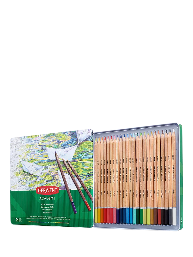 Derwent Academy watercolour pencils tin of 24, UK version