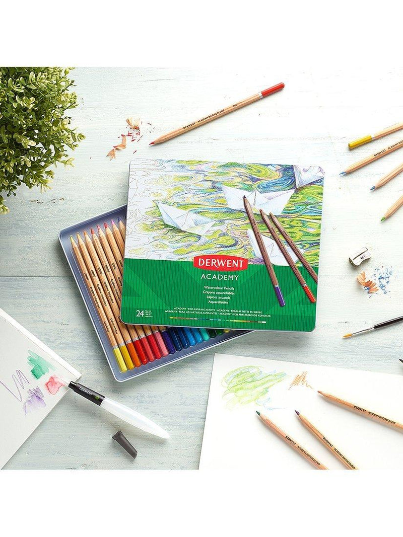 Derwent Academy watercolour pencils tin of 24, UK version