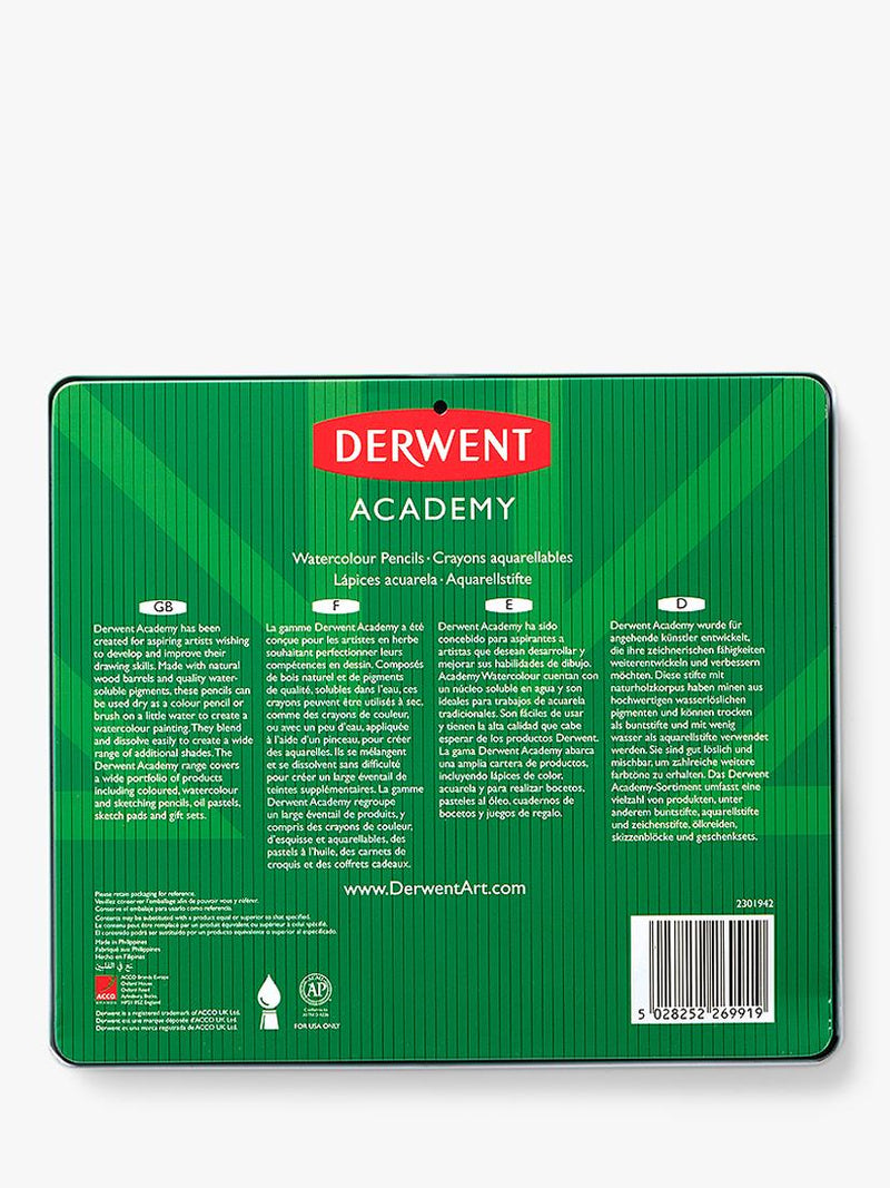Derwent Academy watercolour pencils tin of 24, UK version