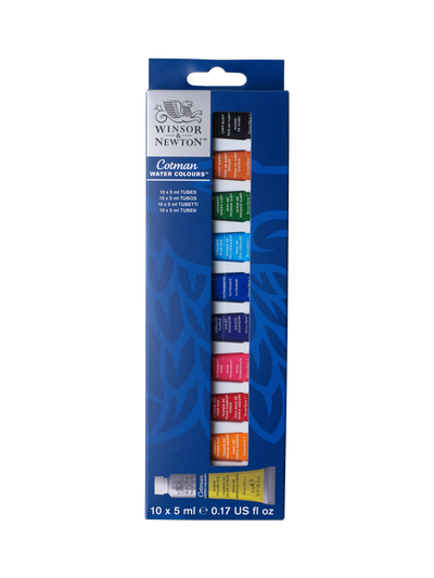 John Lewis Winsor & Newton Cotman Essential Watercolour Paint Set, 10 x 5ml- Buy online at McGrocer