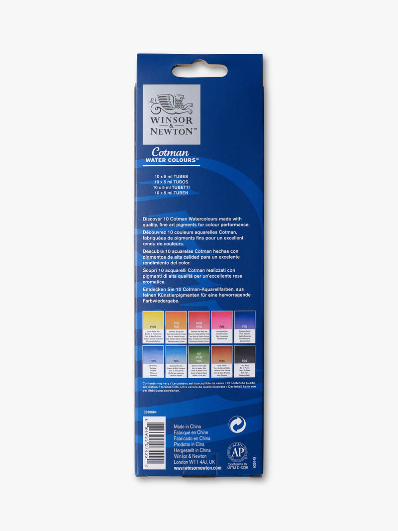 Winsor & Newton Cotman essential watercolour set 10x5ml, UK version