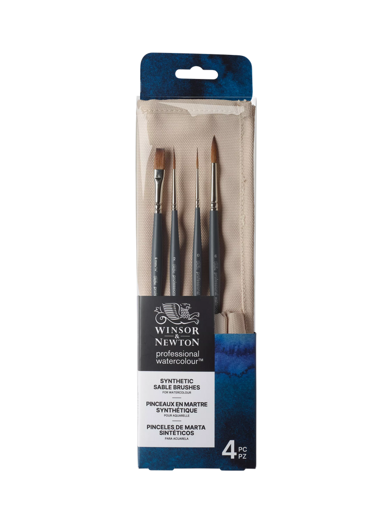 Winsor & Newton professional watercolour brushes set of 4 - British product