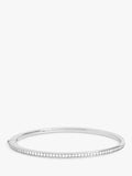 Silver Plated Pave Crystal Statement Bangle