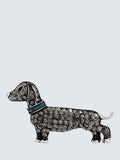 Jon Richard Crystal Sausage Dog Brooch Silver