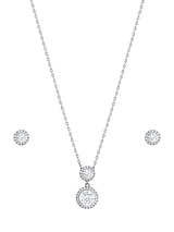 John Lewis Jon Richard Cubic Zirconia Double Halo Drop Box Set Silver Earrings- Buy online at McGrocer