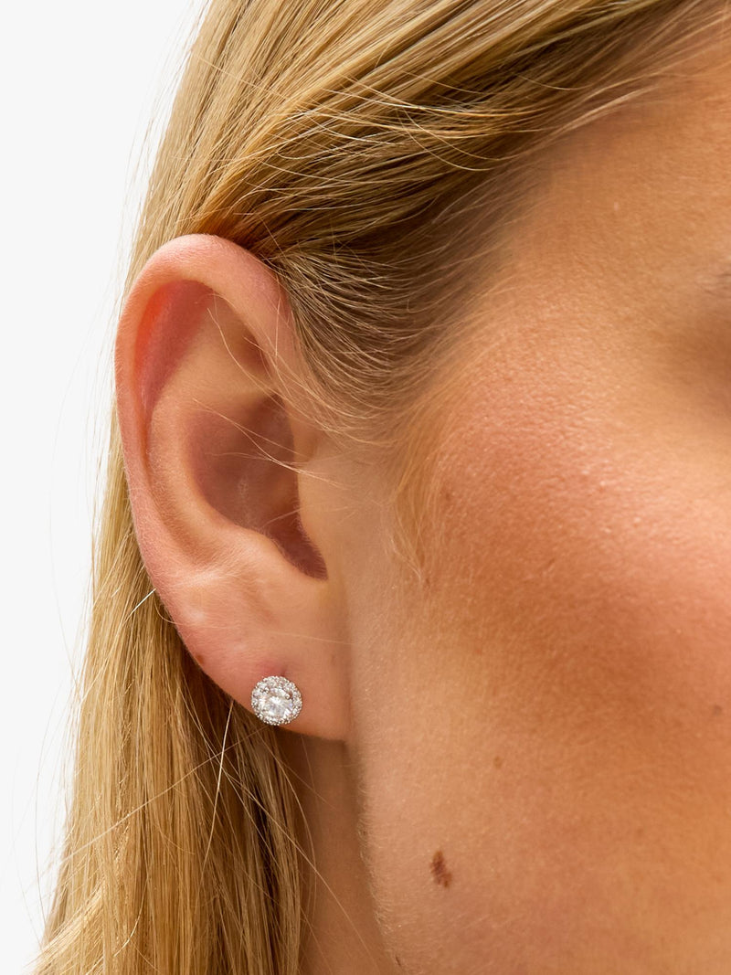 Jon Richard cubic zirconia drop earrings box set silver, UK version