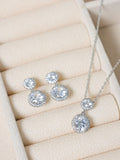 Jon Richard cubic zirconia drop earrings box set silver, UK version