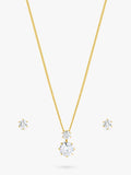 Jon Richard cubic zirconia round drop gold earrings, UK version
