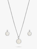 Gold-Plated Cubic Zirconia Pearl Halo Pierced Earrings Box Set