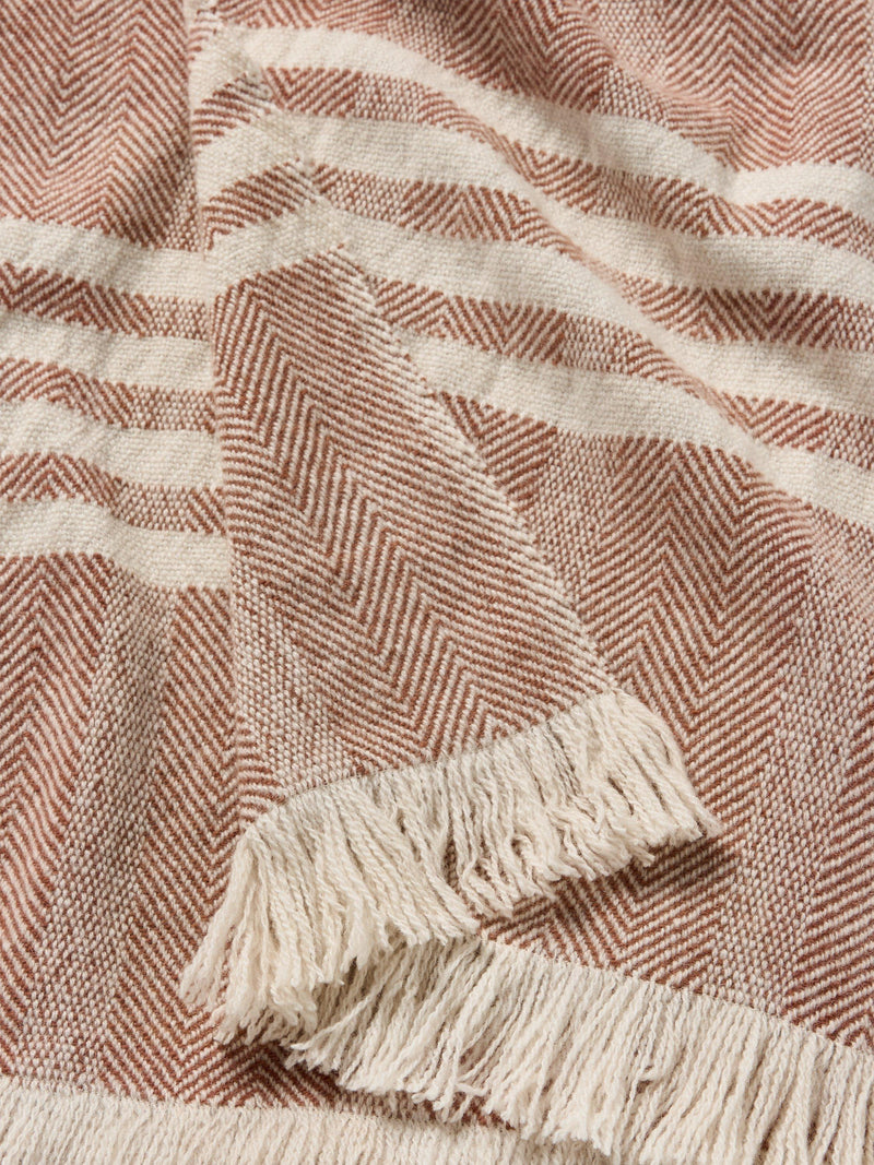 John Lewis herringbone woven wool throw 190x140cm, imported from the UK
