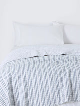 John Lewis John Lewis Striped Cotton Quilt Blue King Size- Buy online at McGrocer
