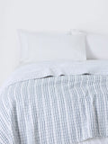 John Lewis striped cotton quilt blue king size (British brand)