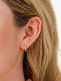 Astrid & Miyu wave crystal huggie earrings yellow gold 11mm - British product