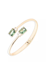 John Lewis Ralph Lauren Erinite Crystal Baguette Bangle, Gold/Green- Buy online at McGrocer