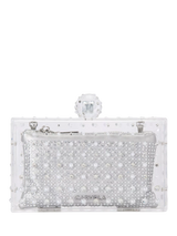 John Lewis Carvela Cristallo Embellished Clutch Bag, Silver- Buy online at McGrocer