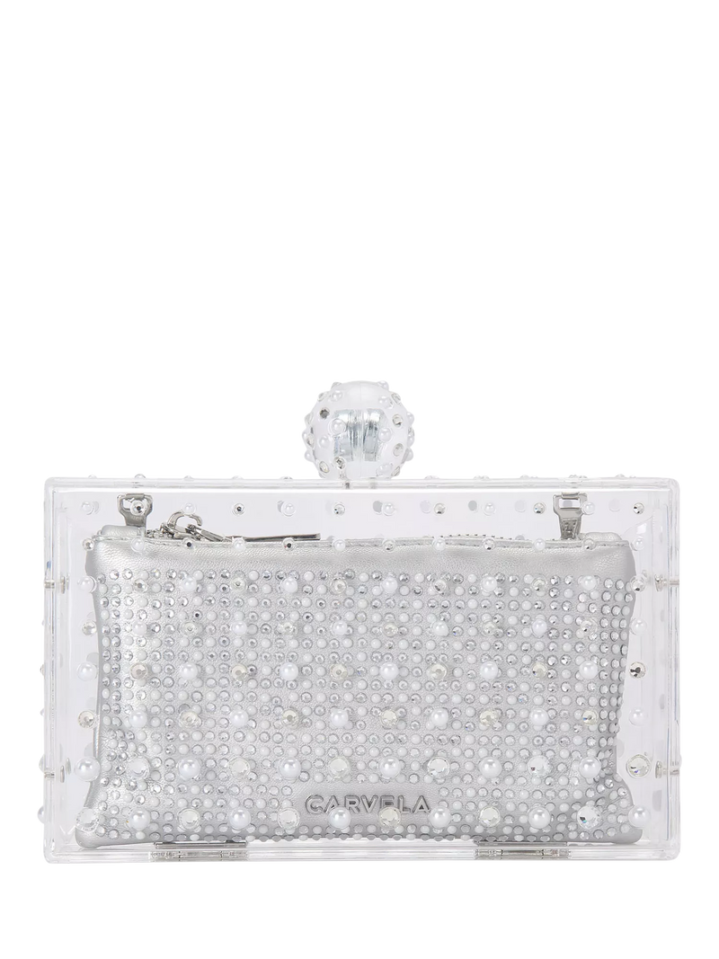 Carvela Cristallo clutch bag silver (British brand)