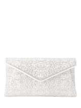 John Lewis Carvela Stargaze Embellished Envelope Clutch Bag, White/Comb- Buy online at McGrocer