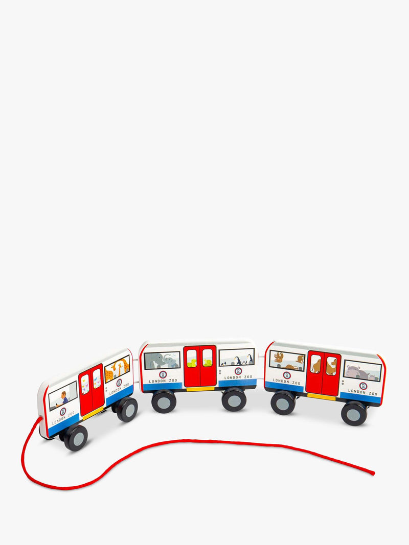 Bigjigs Toys wooden London tube pull-along toy - British product
