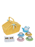 Bigjigs Toys picnic basket set with tin teacups and teapot - British product